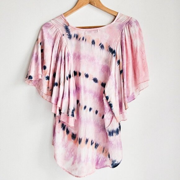 Young  Fabulous and Broke Tie Dye Butterfly Sleeve Summer Top M - Picture 2 of 7